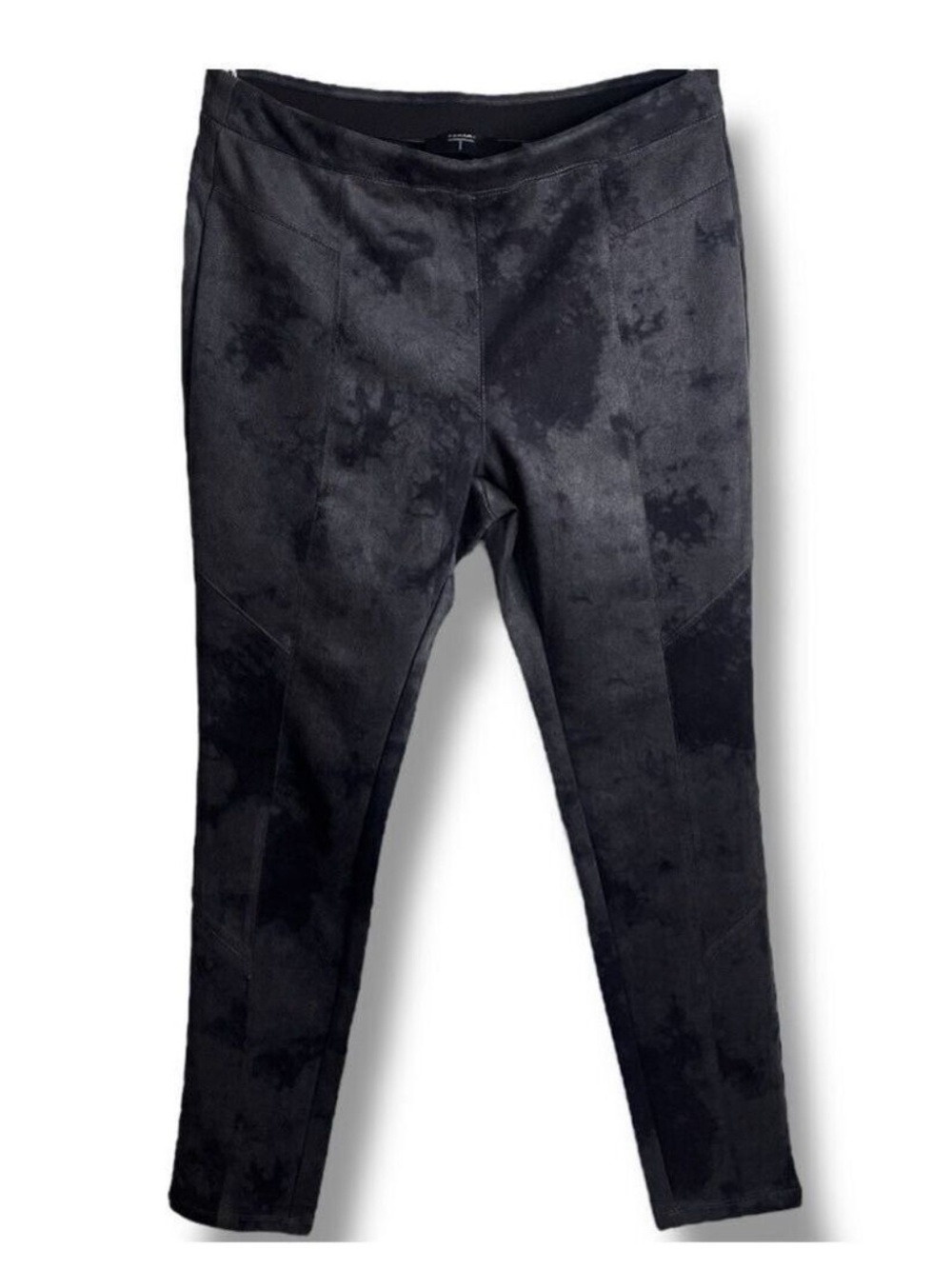 Faux Suede Leather Leggings Women’s Medium Gray and Black Tie Dye Tahari
